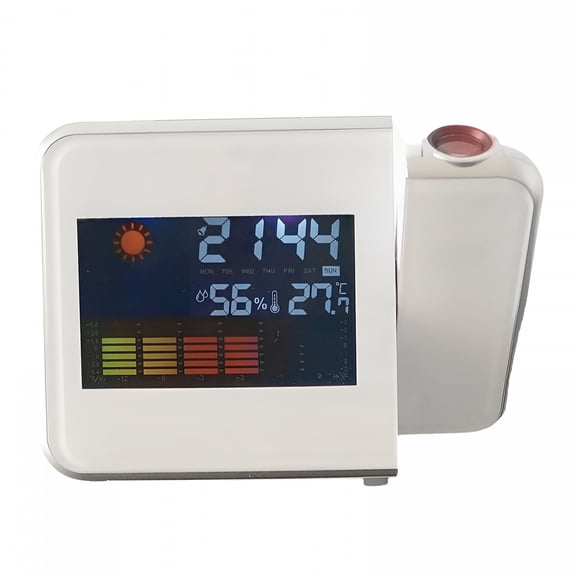 GJX Smart Home Control Projection Alarm Clock with Weather Station Thermometer Date Led Digital Clock,Smart Alarm Clocks
