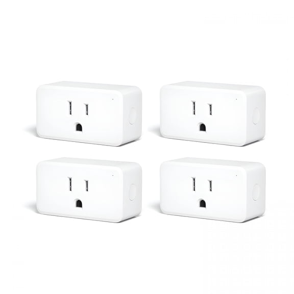 GJX Smart Plug 4 Pack with Real-time Energy Monitoring, 15A Outlet, Zigbee Repeater, ETL Certified, Work with Home Assistant, Compatible Echo Devices and SmartThings