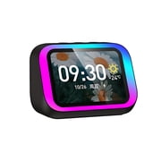 GJX Smart Speaker Alarm Clock with 4Tft Screen,Wireless Charging,Rgb Lights,Hi-Fi Stereo,Ai Voice Assistant,Weather&Alexa for Bedroom
