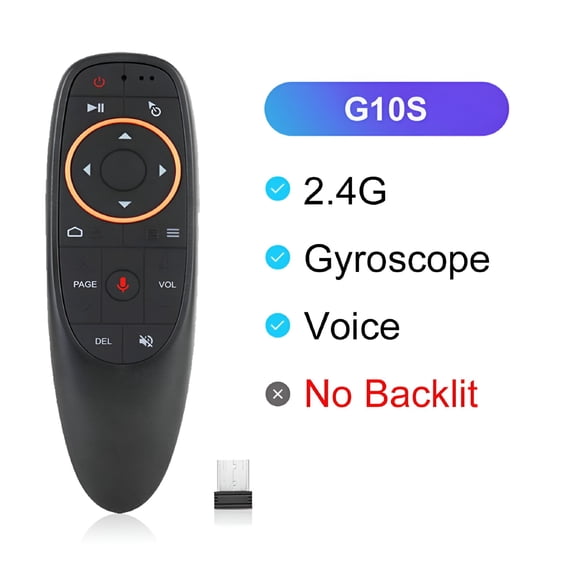 GJX Smart Voice Remote Control Wireless Air Fly Mouse 2.4g Gyroscope IR Learning for TV Box