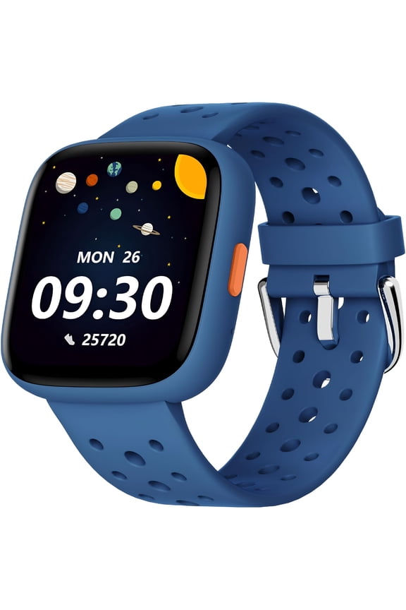 Smart Watch for Kids No App No Phone Needed,1.8"Fitness Tracker Watch Pedometer,Heart Rate,Sleep Monitor,Ip68 Waterproof,Step Counter,Puzzle Games for Girls Boys Teens 5-16,Blue