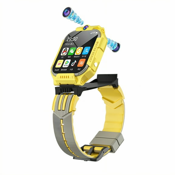 GJX Smart Watch for Kids,Activity Boundaries Kids Smart Watch,Text Messages Watches for Kids,Yellow,4G