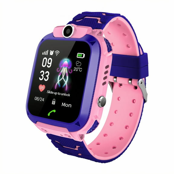 GJX Smart Watch for Kids,Agps Positioning Kids Smart Watch,Emergency Contacts Watches for Kids,Pink,2G