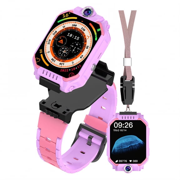 GJX Smart Watch for Kids,Gps Signal Error Kids Smart Watch,Remote Photo Viewing Watches for Kids,Pink,4G