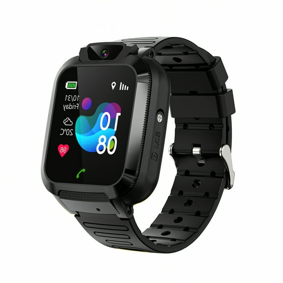 GJX Smart Watch for Kids,Clock Feature Kids Smart Watch,Two-Way Communication Watches for Kids,Black,2G