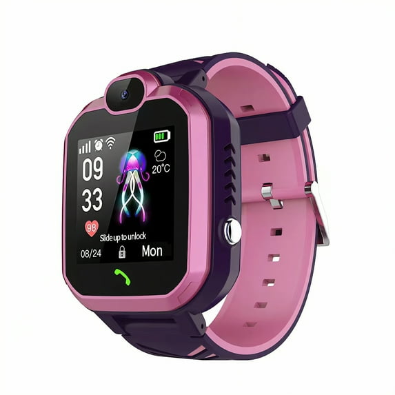 GJX Smart Watch for Kids,Time Display Kids Smart Watch,Video Recording Watches for Kids,Pink