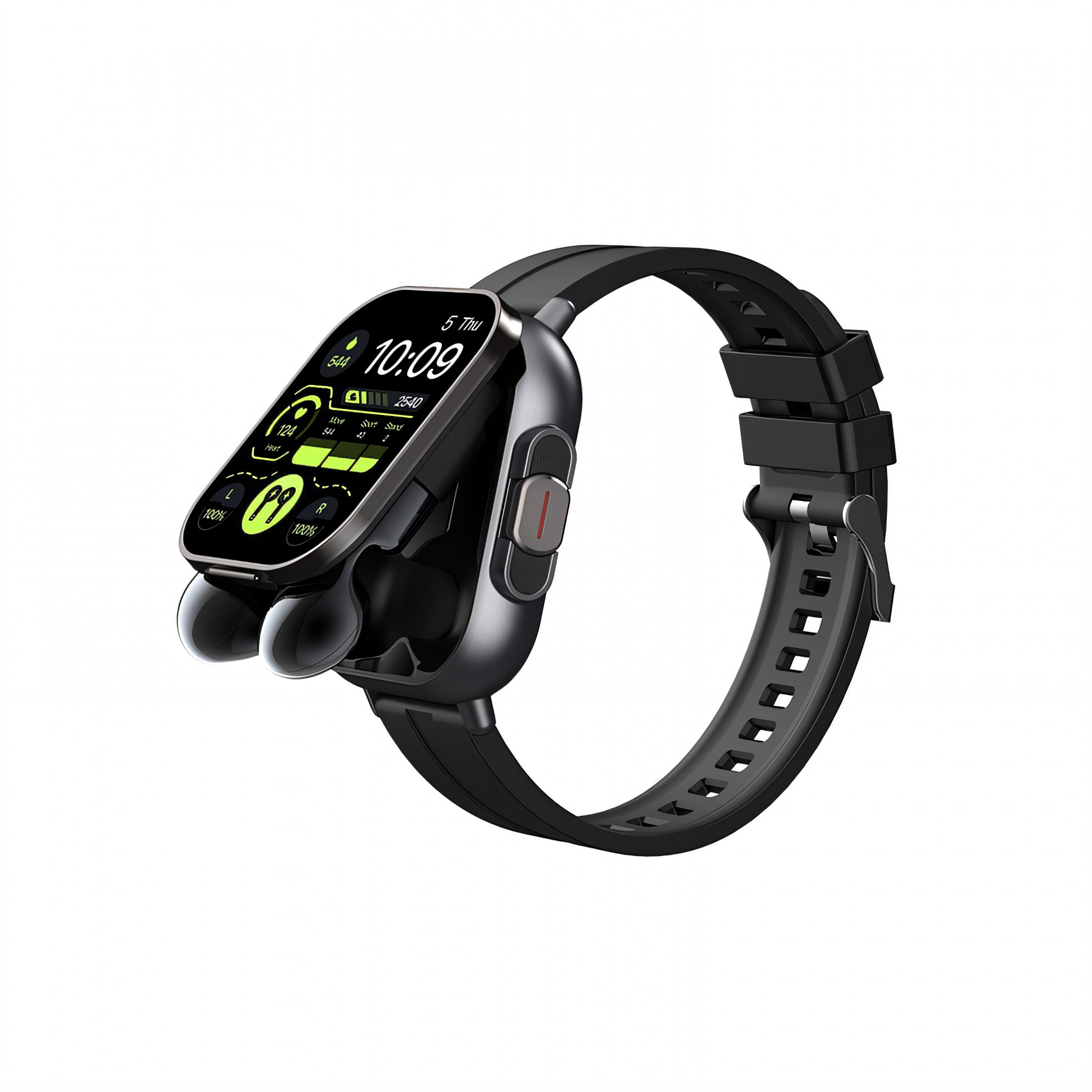 GJX Smart Watch with Earbuds,Call Answering Headset Smart Watch,New Information Sports Smartwatch,Black