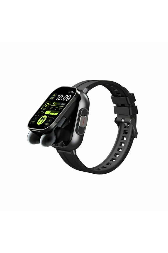 Smart Watch with Earbuds,Call Answering Headset Smart Watch,New Information Sports Smartwatch,Black