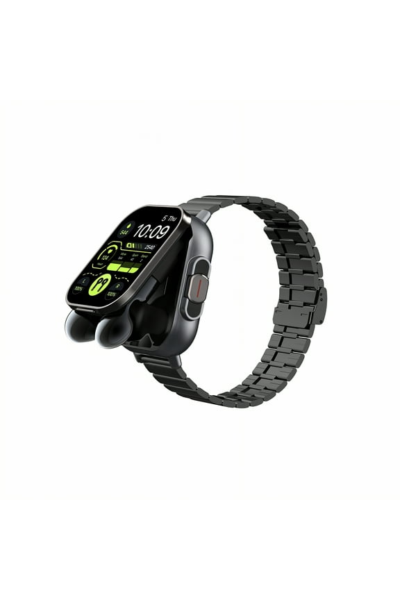 Smart Watch with Earbuds,New Information Headset Smart Watch,Top Screen Sports Smartwatch,Black