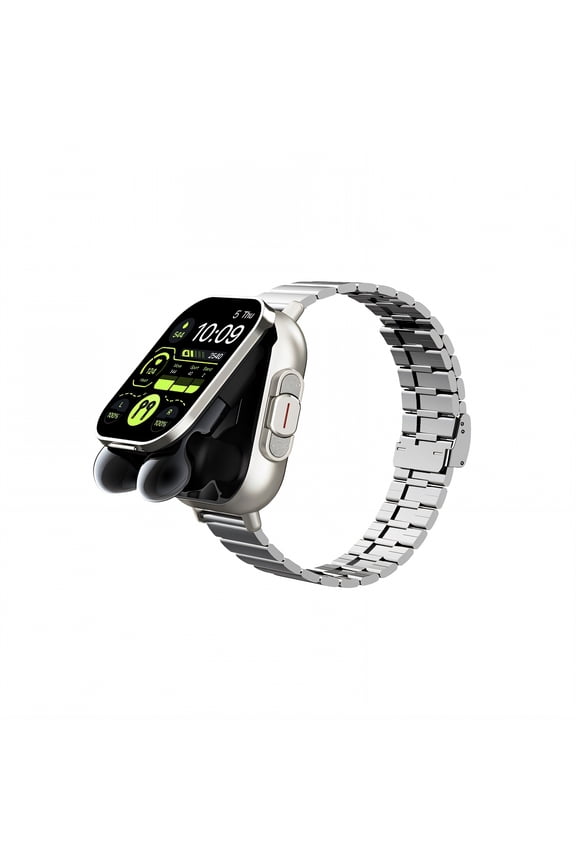 Smart Watch with Earbuds,Miss Important Messages Headset Smart Watch,Click to View Sports Smartwatch,Silver