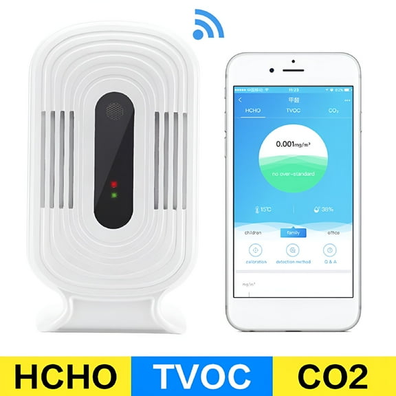 GJX Smart WiFi Air Quality Monitor, Formaldehyde Detector, Pollution Meter, Sensor, Tester, Detect & Test Indoor Pollution, TVOC Volatile Organic Compound Gas