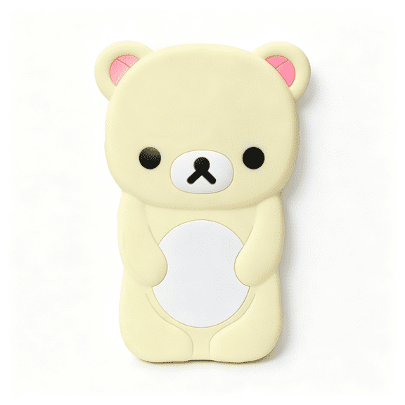 GJX Soft Silicone Bear Case for Iphone 15,Cute 3D Cartoon Teddy Bear Designed,Protective Lovely Fun Adorable Fashion Phone Case,Kawaii Cover for Women Girls Kids,Yellow