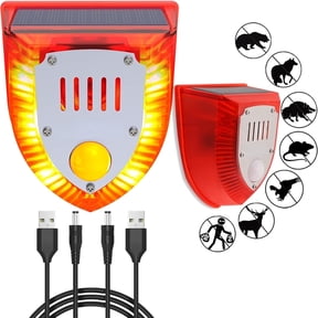 GJX Solar Motion Sensor Alarm with Barking Sounds, 129db Wireless Outdoor Security Driveway Alert System Weatherproof Dog Noise Deterrent