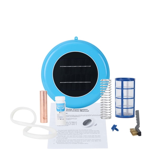 GJX Solar Pool Ionizer for Pools up to 45,000 Gallons, Enhanced with Latest Solar Technology & Longer-Lasting Anode