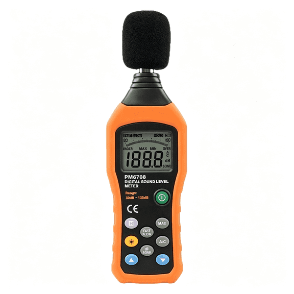 GJX Sound Level Meter,Digital Decibel Reader Measurement,Range 30-130 Db,Accuracy 1.5Db Noise Meter with Large Lcd Screen Display,Fast and Slow Selection(Batteries Include)