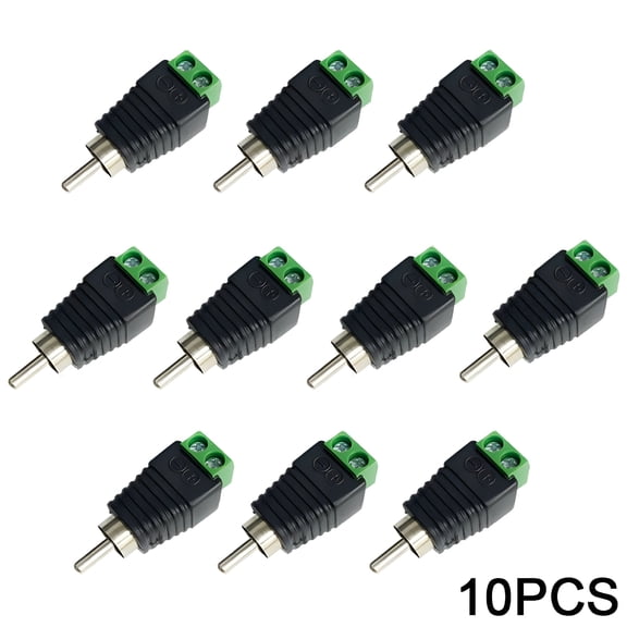 GJX Speaker Wire to RCA Male Audio Connector Cable, 10 Pack