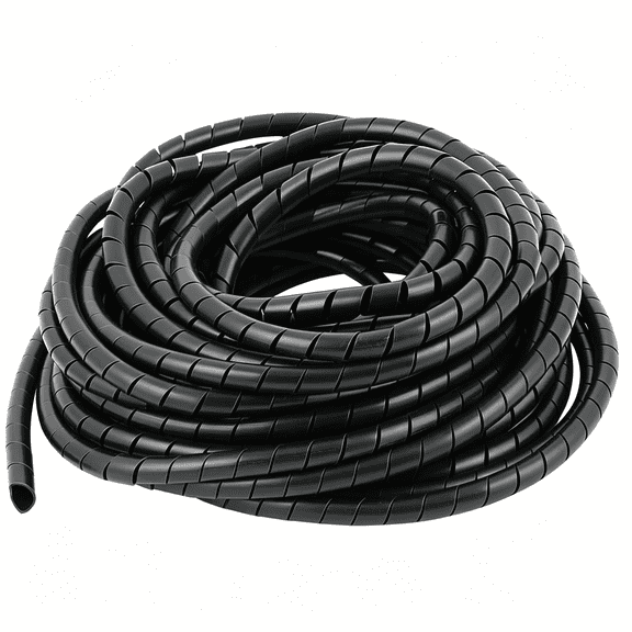 GJX Spiral Cable Wrap -(12 Mm) Cord Covers Bundle Sleeve Hose for Pc Tv Computer Electrical Wire Organizer, Cord Cover and Detangler (1/2""-26Ft, Black)