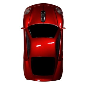 GJX Sports Car Shaped Wireless Mouse, 2.4G USB Optical Computer Mouse for PC Laptop, Red Racing Auto Design