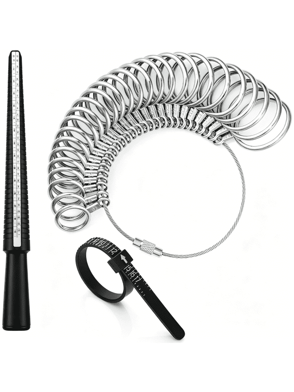 Stainless Steel Finger Ring Sizer Measuring Ring Tool,ring measurer and ring sizer,Size 1-13 with Half Size,27 Pcs