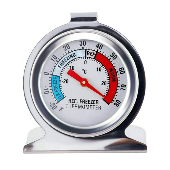 GJX Stainless Steel Fridge Freezer Dial Thermometer Temperature Gauge Stands&Hangs Refrigerator Thermometer Fridge for Home Kitchen Restaurants