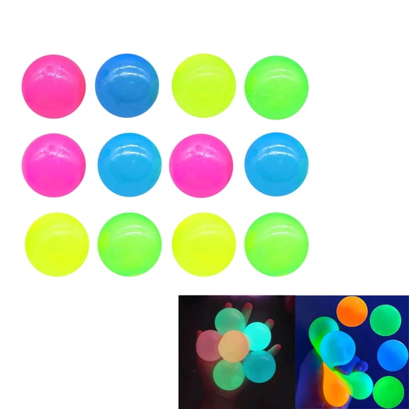GJX Sticky Balls for Ceiling & Wall,Glow in The Dark Sticky Stress Balls