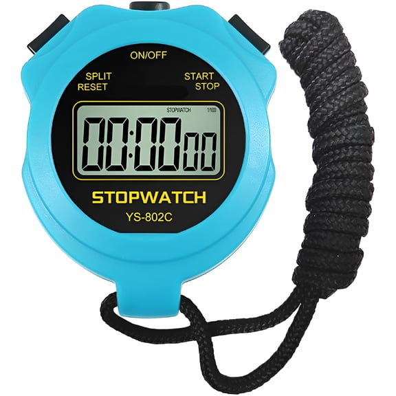 GJX Stopwatch Timer Only Stopwatch Mode, ONOff Silent Large Display Simple Operation, Without Clock Date Countdown, Digital Stop Watch for Sports Kids Coaches, Blue