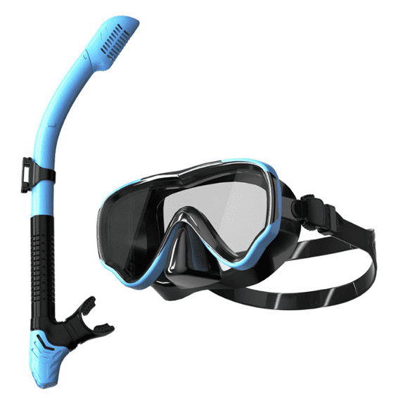 GJX Swim Goggles,Adjustable Strap Goggles Swimming Adult,Tempered Glass Lenses Swim Goggles for Men,Blue