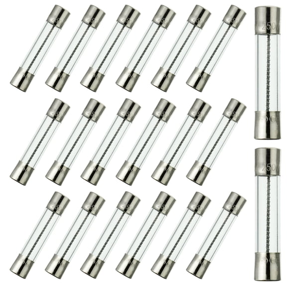 GJX T2Al250V 6X30 Mm 2 a 250 V Slow Blow Fuses 2 Amp 250 Volt 0.24 X 1.18" Glass Tube Time-Delay Fuses,Precise T2Al250V Fuse (Pack of 20)