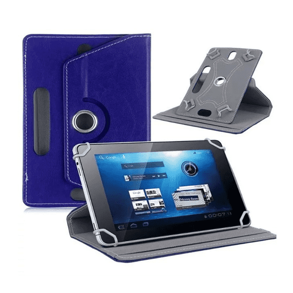 GJX Tablet Case Rotatable Cover 7 Inch Tablet Case Crystal Pattern Leather Stand Cover Deep Blue