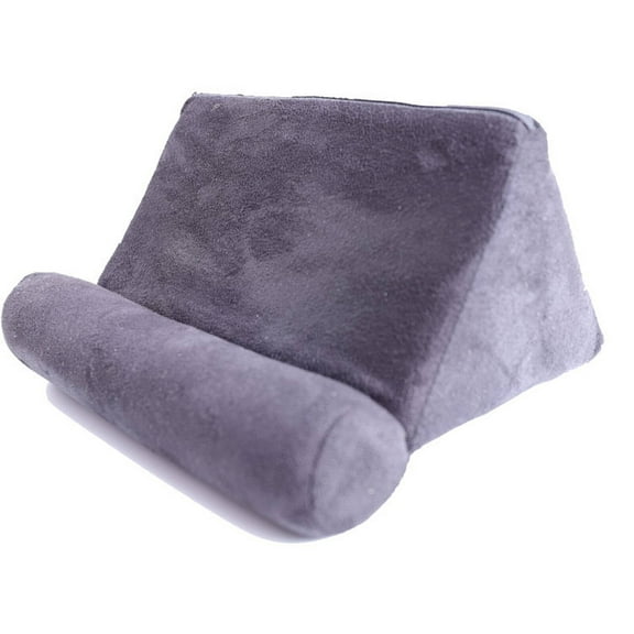 GJX Tablet Holder Stable Non - Slip Tablet Pillow Stand Suede Velvet Material Tablet Holder for Bed Gray