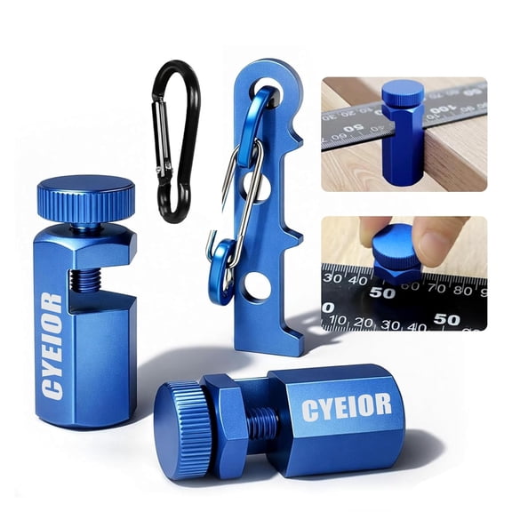 GJX Tall Stair Gauges for Framing Square-Hexagonal Stable Lock with Holder&Hook for Carpentry&Circular Saw,Framing Jig for Speed Square-Anti-Wobble Design,Adjustable Knobs(Blue)