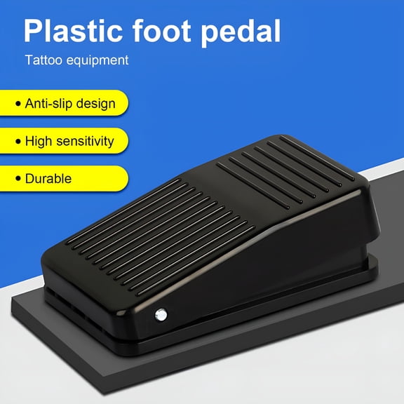 GJX Tattoo Foot Pedal Switch, Plastic Safe Anti-slip Ergonomic Sensitive Durable Rectangle Tattoo Machine Power Supply for Tattoo Supplies