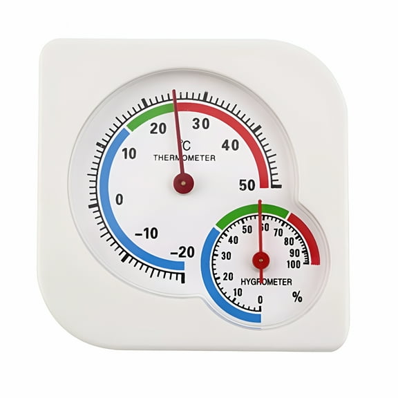 GJX Thermostat Thermometer with Hygrometer Indoor Outdoor Garden Thermal Analogue Humidity White