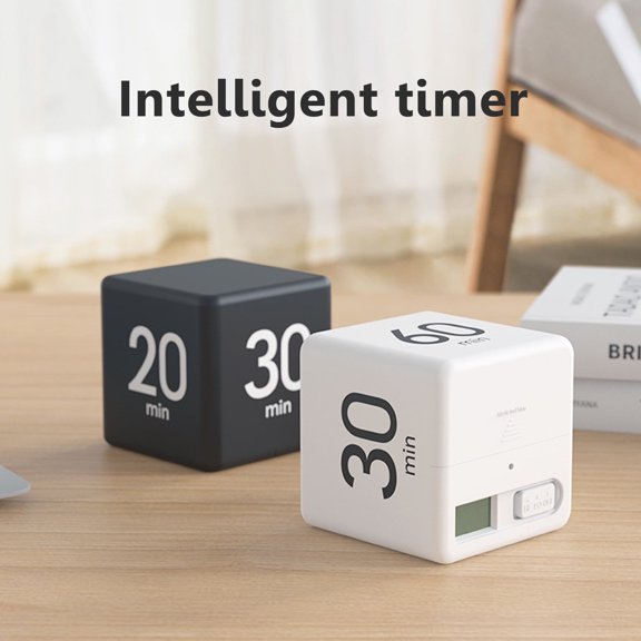 GJX Timers for Classroom Digital Timer Digital Timer Alarm Block 20-60 Minutes Countdown White Portable Kitchen Desk Study Manager Time Management Tools for Home Office