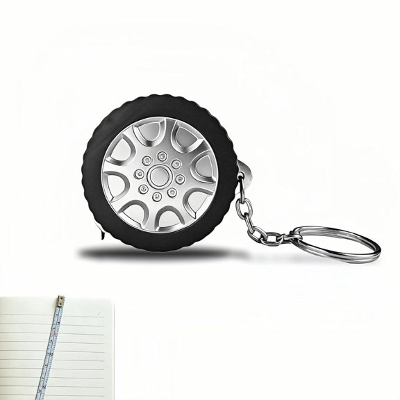 GJX Tire Shaped Mini Tape Measure 40 Inches / 1 Meter-Retractable Dual Scale(Imperial&Metric)Steel Ruler with Keychain-Portable Measuring Tape for Sewing,Home&Outdoor Essentials