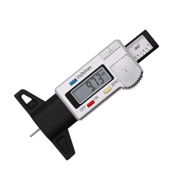GJX Tire Tread Depth Gauge,High Precision Measurement Tire Depth Gauge,Large Display Simple to Read Tire Tread Depth Meter,Silver