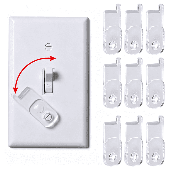 GJX Toggle Switch Plate Cover Guard 10 Pack Clear - Security, Circuit and Child Protection for Indooroutdoor Wall Plate Covers, Protective Light Switch Cover