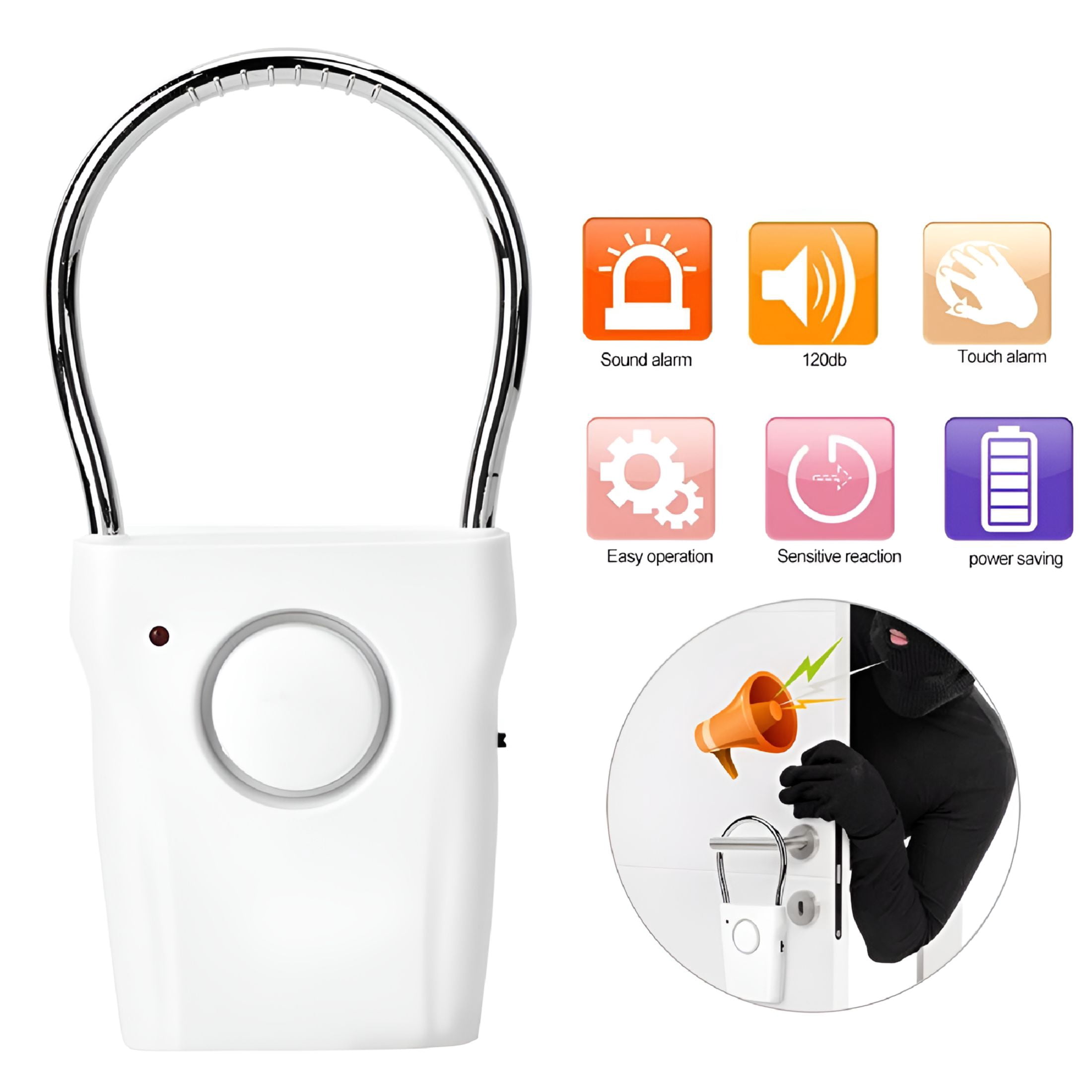 Touch Sensor Alarm GJX Touch Sensor Alarm,Vibration Door Alarm,120dB Touch Sensor Door ...