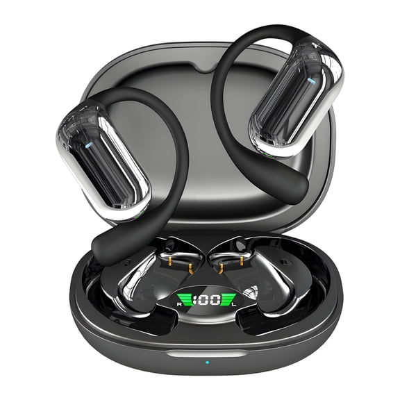 GJX Translating Earbuds,Ai Translation Earbuds Real Time for 117 Languages,Smart Fingerprint Touch Language Translator Earbuds for Travel,Business Meetings,Study,Black