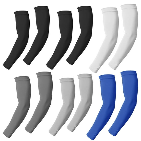 BESTSKY 6Pairs Arm Sleeves Ice-Cool Breathable Volleyball Arm Sleeves,High-Stretch Sports Arm Sleeve,UV-Resistant Sleeves for Outdoor Activities,Multicolor