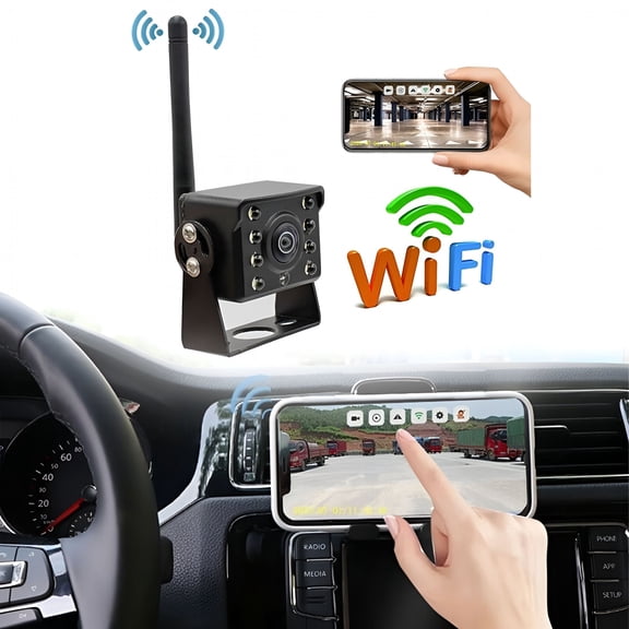 GJX Truck Camera Wireless WIFI Reversing Rear View Camera Bus Trailer RV Camper Shockproof Parking Assist 1920x1080P PAL / NTSC Car Accessories