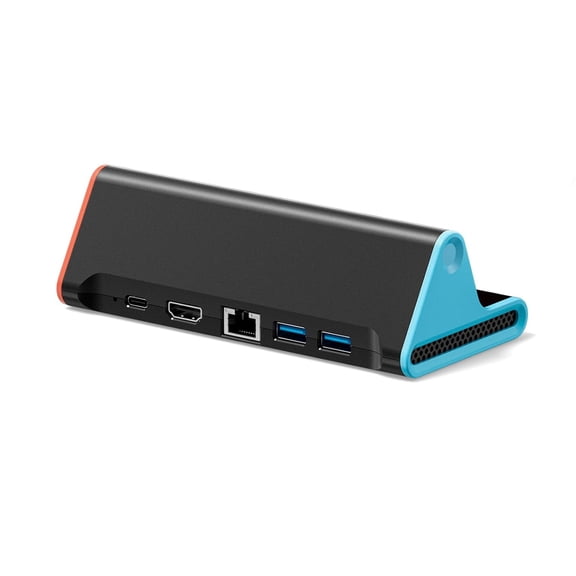 GJX Tv Dock for Switch 2,Portable Docking Station with Gigabit Ethernet (1000Mbps),4K@60Hz Adapter for Switch 2 Only,One-Touch Mode Switch - Black