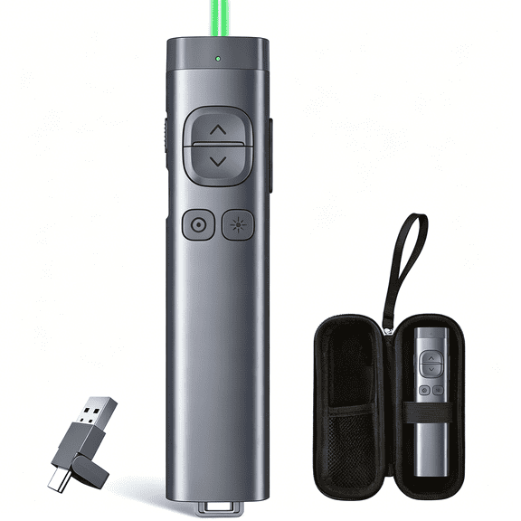 GJX Tv Screen Presentation Clicker for Powerpoint Presentations,Powerpoint Clicker,Presentation Remote,Bluetooth Wireless Presenter,Digital Pointer for Tv Screen under Win/Mac