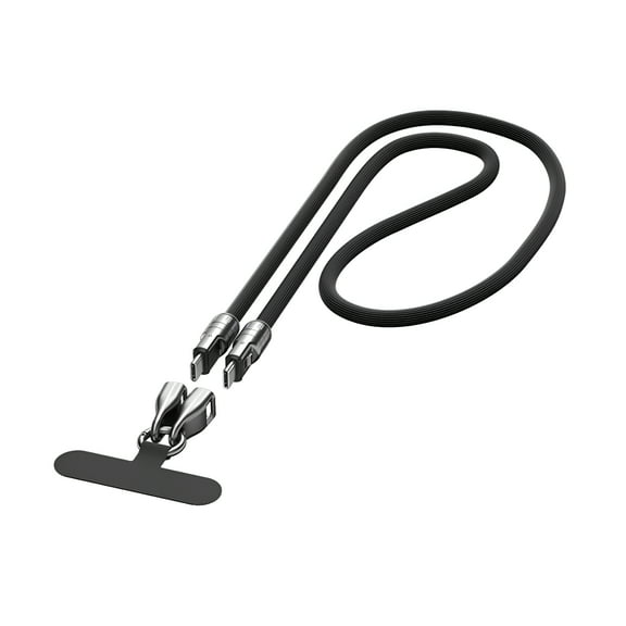 GJX Type-C to Type-C 240W Fast Charging Cable with Wearable Bracelet Design-5A Usb-C Phone Lanyard&Crossbody Strap,47.24 Inch Nylon Braided Charger for Laptop,Tablet,Phone