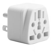 GJX US Travel Plug Adapter EU/UK/AU/In/CN/JP/// to USA (Type B), 3 USA Plug, Charger Converter White