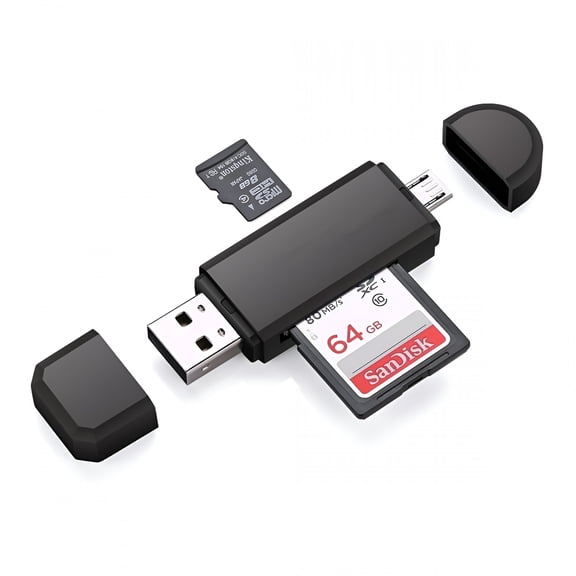 GJX USB 3.0 SD and Micro SD Memory Card Reader, Super Speed 2TB Compatible Compact Adapter for Photo Video Transfer, Data Backup, Laptop PC, Camera, Drone