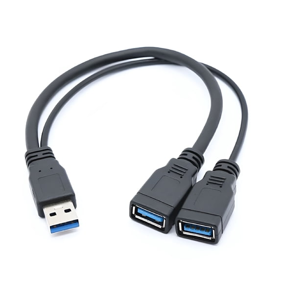 GJX USB 3.0 Splitter Cable USB 3.0 Male to Dual USB Splitter Charger Data Transfer Extension Cable for U Disk Keyboard Mouse