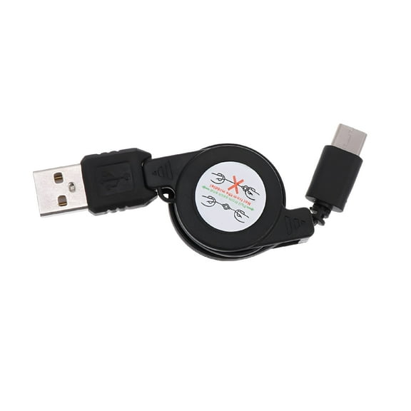 GJX USB 3.1 Charging Cable Retractable Type-C Fast Charging Cord Portable High Charger Cable for Phones (Black)