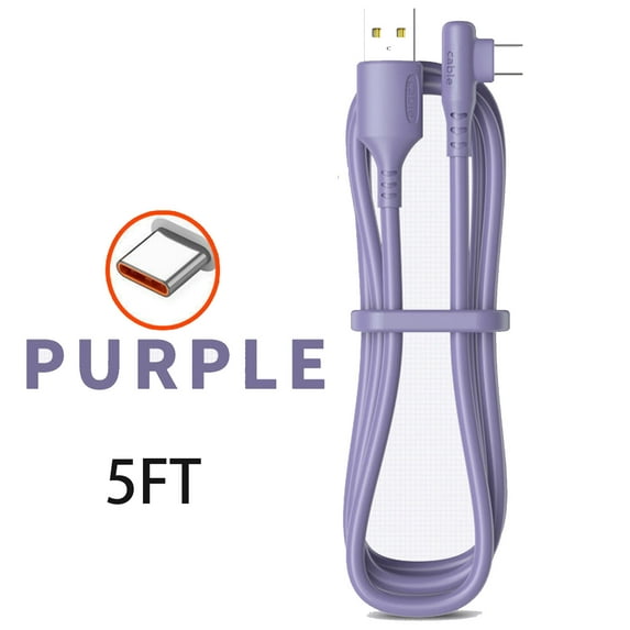 GJX USB C Cable,5FT USB to USB C Cable,66W Super Fast Charging,Purple
