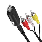 GJX USB C to RCA Cable Adapter Video AV A/V Converter for TV/PC/DVR RCA Adapter Easy to Capture 3 RCA Splitter USB Video Capture Card USB Male to 3 RCA Male